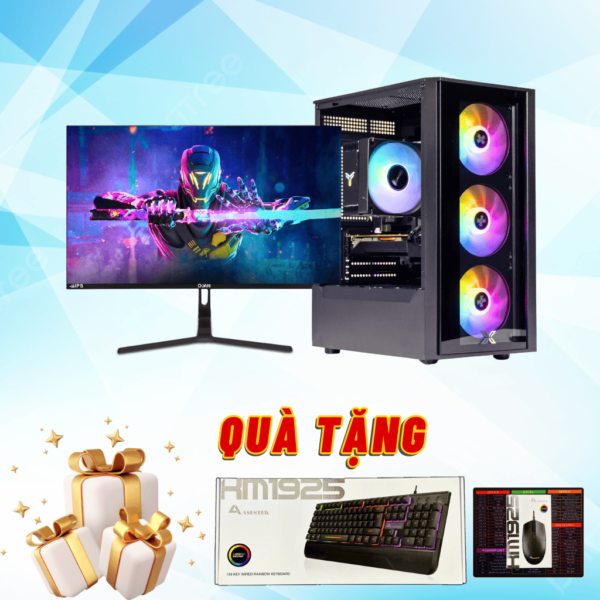 Trọn bộ: Case H610M-D/ Chip i3 12100F/ Ram 16GB/ NVME 256GB/ GTX 1060 3GB (Wifi )/ Màn hình 24inch FHD 75Hz