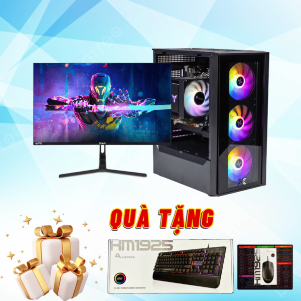 Trọn bộ: Case H510M-K/ Chip i5 10400F/ Ram 16GB/ NVME 256GB/ GTX 1060 3GB/ Nguồn 550w/ Màn hình 24inch FHD 75Hz