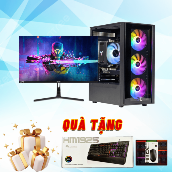 Trọn bộ: Case H510M-K/ Chip i5 10400F/ Ram 16GB/ NVME 256GB/ RTX 2060 6GB/ Màn hình 24inch FHD 75Hz