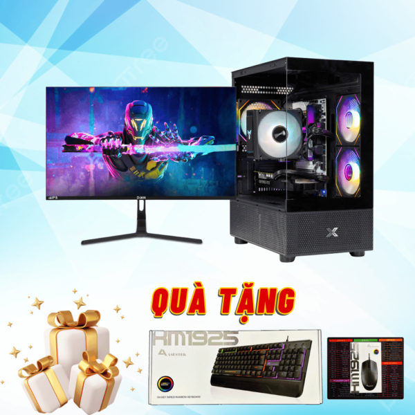 Trọn bộ: Case B760M-K/ Chip i5 13400F/ Ram 16GB/ NVME 256GB/ RTX 2060 6GB (Wifi + Bluetooth)/ Màn hình 24inch FHD 75Hz